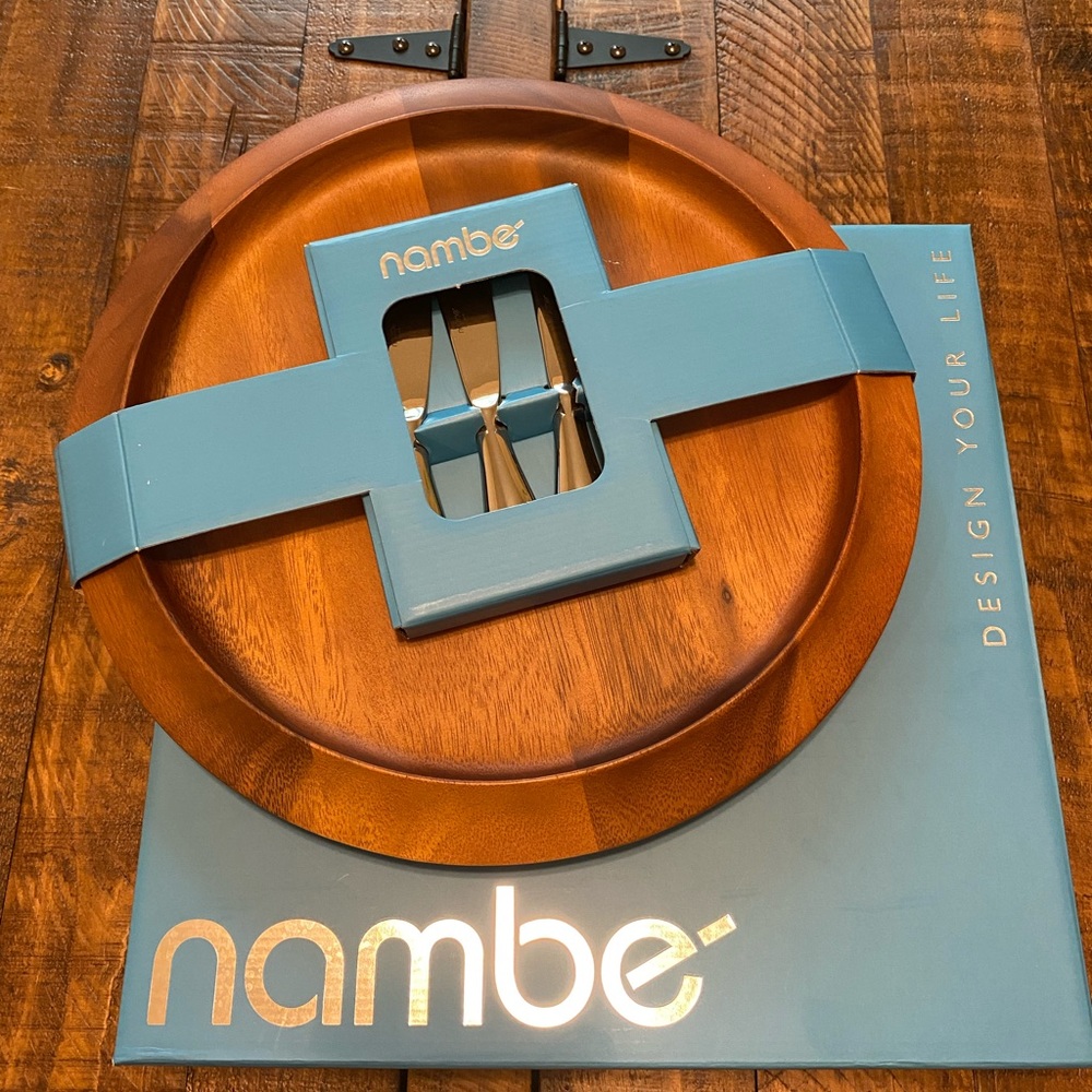 Nambe Cheese Board with Serving Knife Set